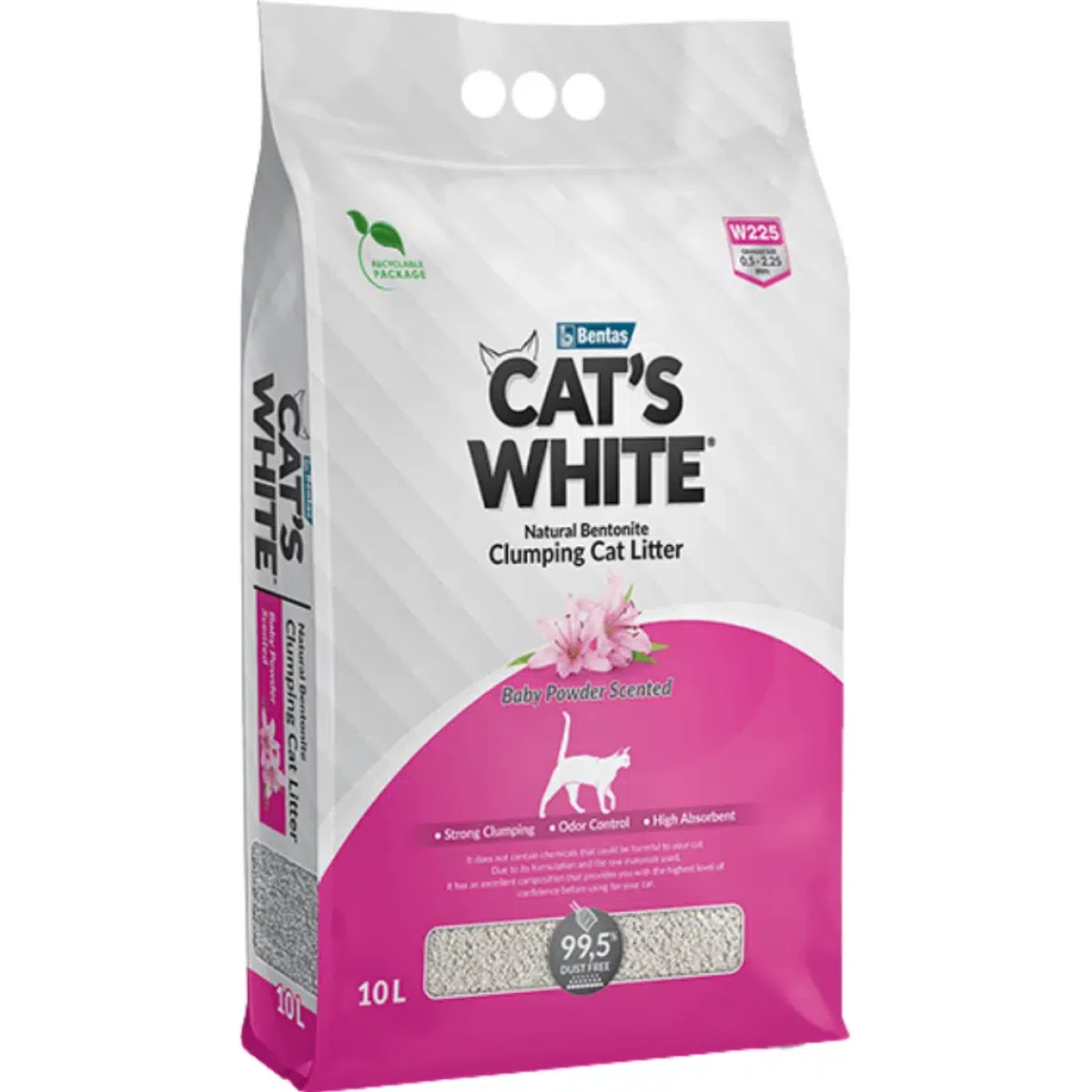 Cat’s White Bebek Pudrası Kokulu Topaklanan Kedi Kumu 10 Litre