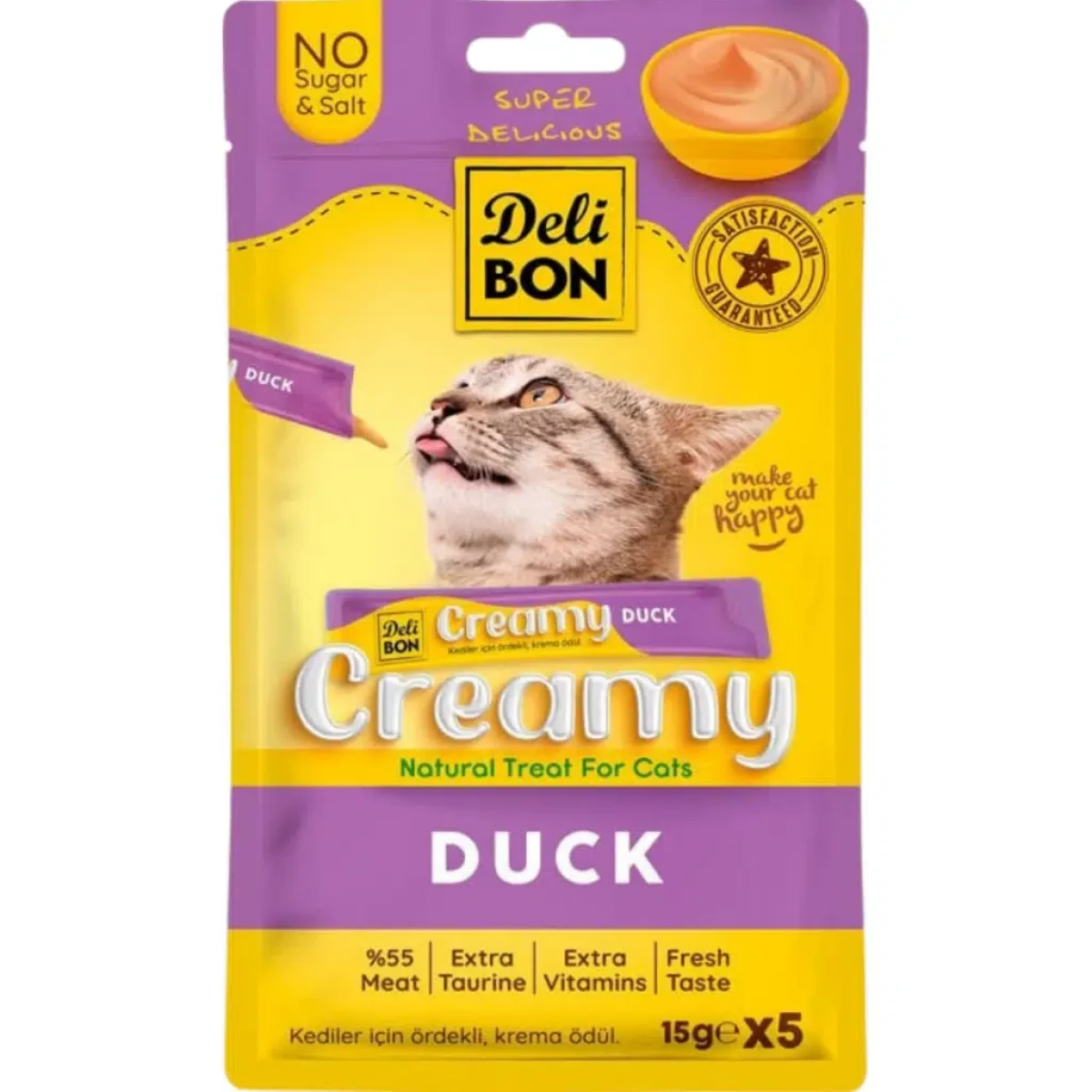 Delibon Creamy Duck Ördek Etli Sıvı Kedi Ödülü 5x15 Gr