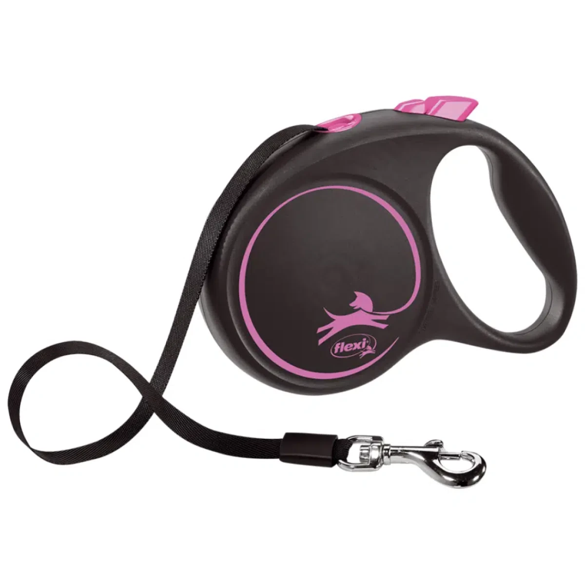 Flexi Black Design Otomatik Şerit Gezdirme Kayışı 5 Metre Small Pembe