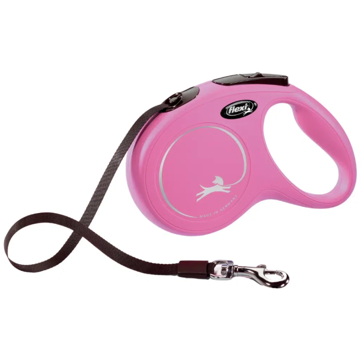Flexi New Classic Otomatik Şerit Gezdirme Kayışı 5 Metre Medium Pembe