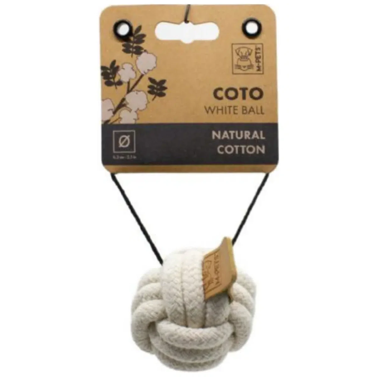 M-PETS Coto White Loop Ball Örgü Top Köpekler İçin Oyuncak 6.50 Cm