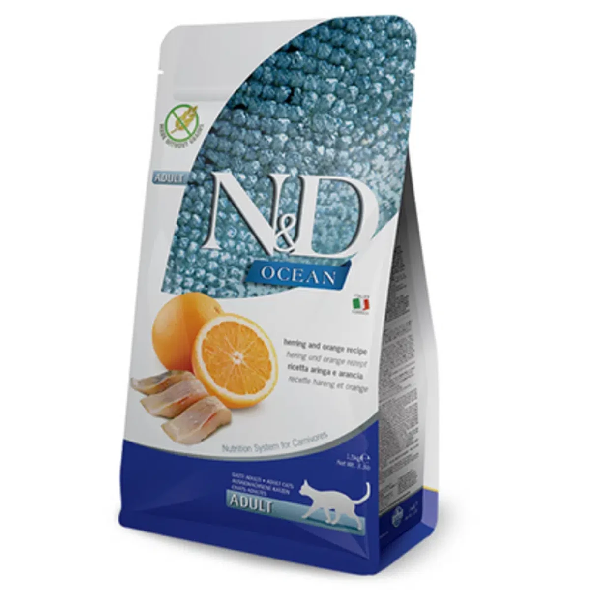 N&D Ocean Tahılsız Ringa Balıklı ve Portakallı Yetişkin Kedi Maması 5 Kg