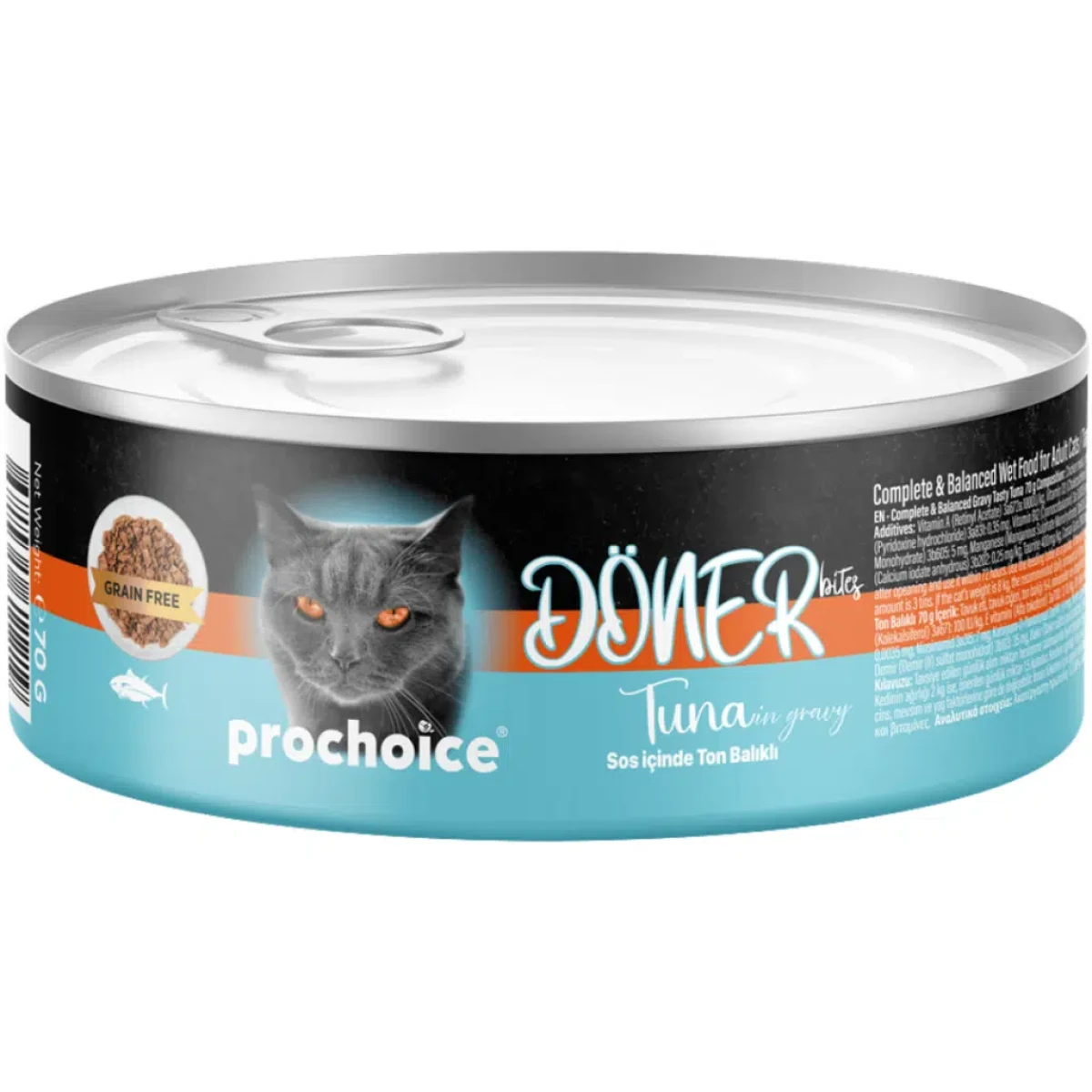 ProChoice Döner Bites Sos İçinde Ton Balıklı Yetişkin Kedi Konservesi 70 Gr