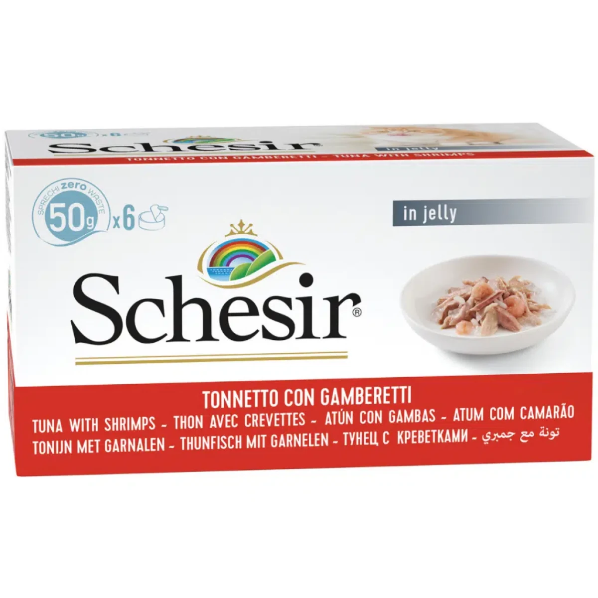 Schesir Cat Jelly Multipack Ton Balıklı ve Karidesli Kedi Konservesi 6x50 Gr