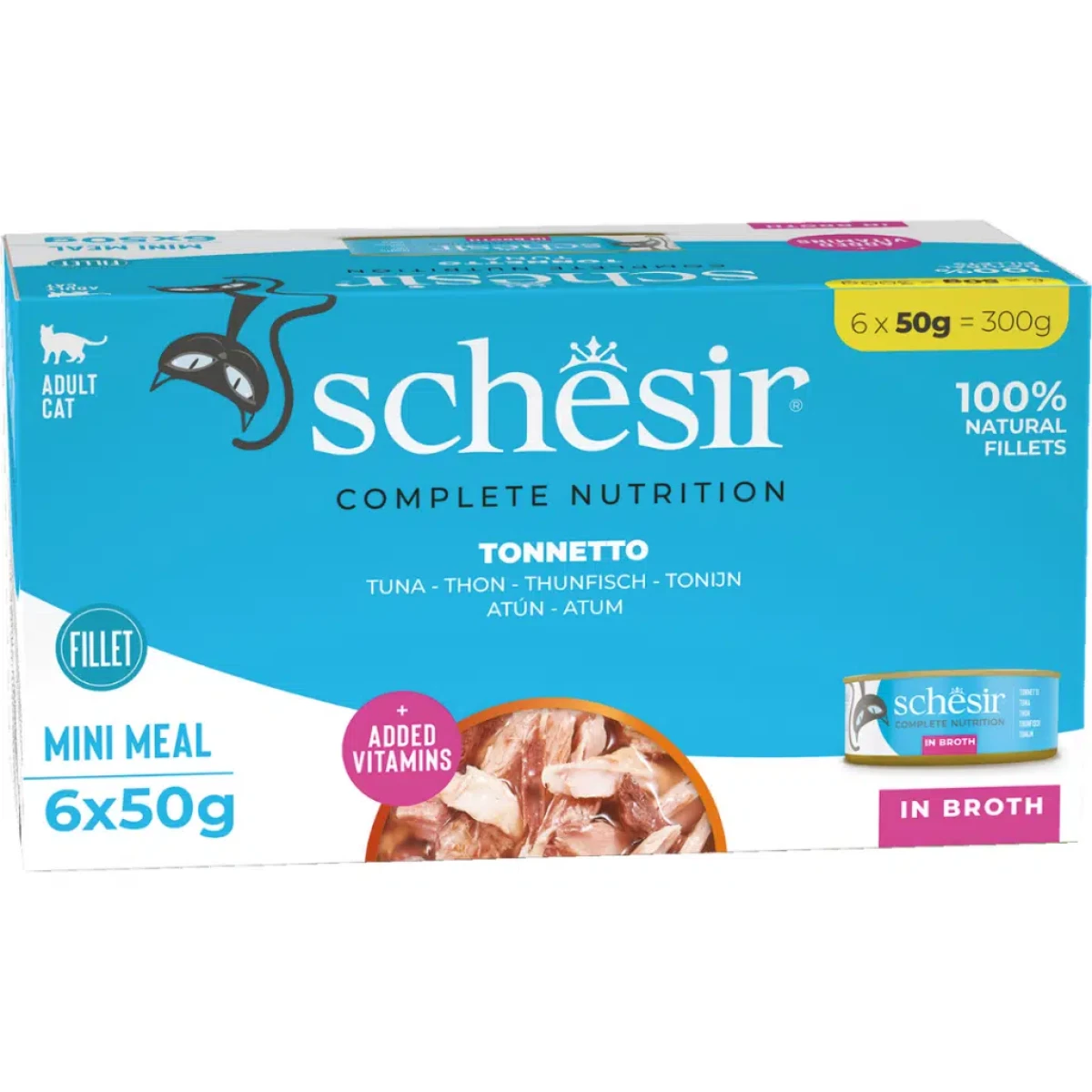Schesir Multipack Ton Balıklı Pişirme Suyunda Kedi Konservesi 6x50 Gr