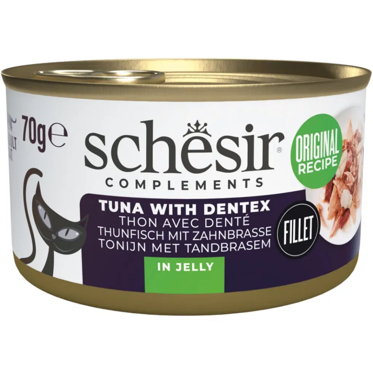 Schesir Ton Balıklı ve Sinarit Balıklı Jöle İçinde Kedi Konservesi 70 Gr