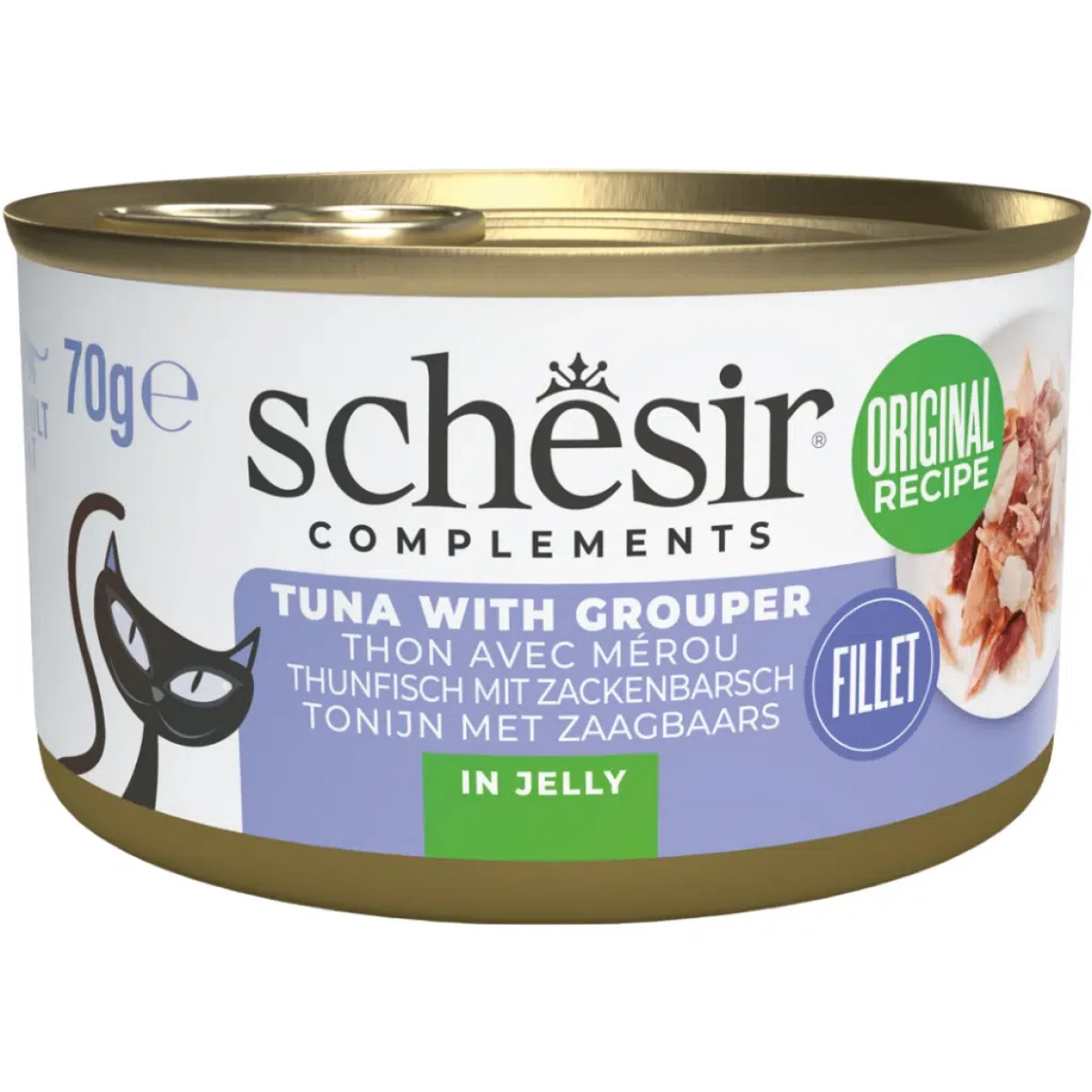 Schesir Ton Balıklı ve Orfoz Balıklı Jöle İçinde Kedi Konservesi 70 Gr